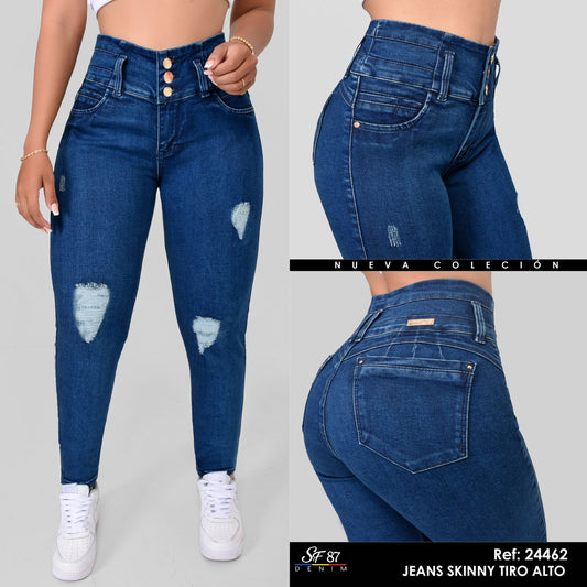 jeans skinny tiro alto ref:24462